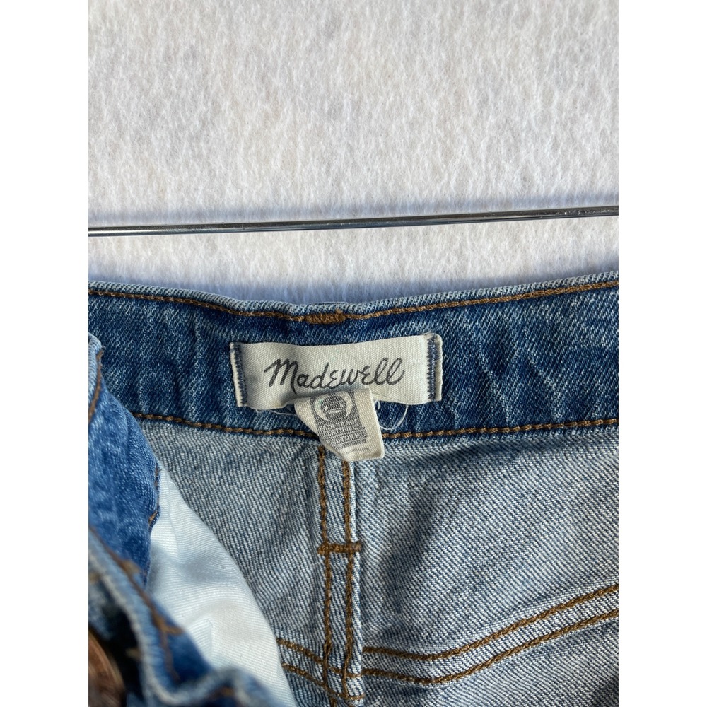 Madewell High-Rise Denim Shorts Medium Wash Blue Raw Hem Cut-Offs Size 29 - Picture 9 of 9